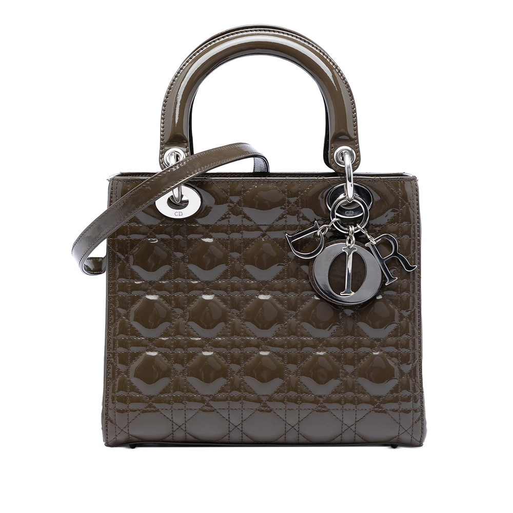 Pre-Loved Dior Medium Patent Cannage Lady Dior